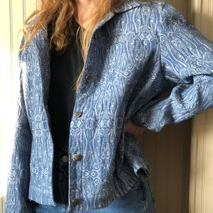 a fun patterned blue ruby rd. jacket